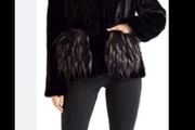 jacket Bnwt black fur jacket yumi brand size 10