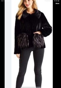 jacket Bnwt black fur jacket yumi brand size 10