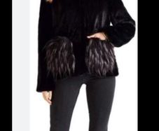 jacket Bnwt black fur jacket yumi brand size 10