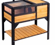 Tortoise Habitat, Wooden Tortoise House Indoor & Outdoor, Tortoise Enclosure with Light Stand, Reptile Enclosure Small Animal Cage with Stand Legs for Gecko, Lizard, Snake