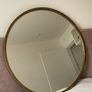 Bevelled Round Mirror, Antique Gold Metal Frame. UK. D80cm. Perfect conditions. Image 2