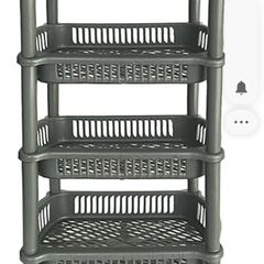 4 Tier Grey Plastic Storage basket stand