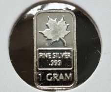 1 gram Silver 999 Bar - Maple Leaf