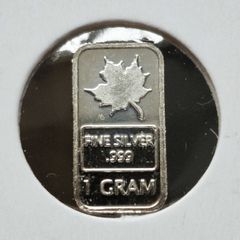 1 gram Silver 999 Bar - Maple Leaf