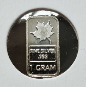 1 gram Silver 999 Bar - Maple Leaf