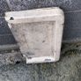 Cast iron fireplace with cream speckled enamel finish. Image 3