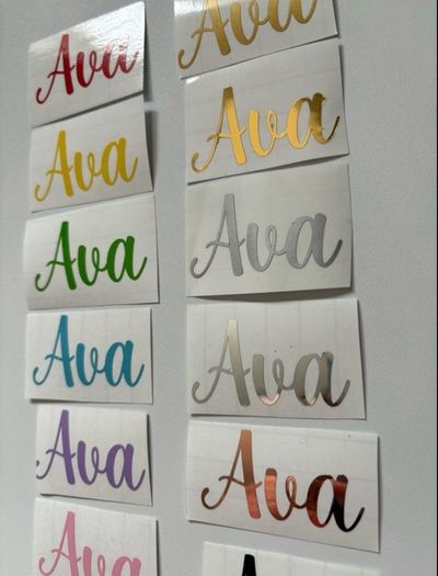 Personalised vinyl decal name stickers school lunchbox bottle notebook iPad