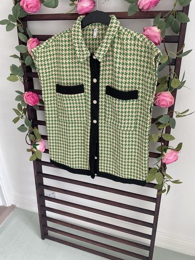 gilet Bnwot Pulz brand houndstooth gilet /waistcoat