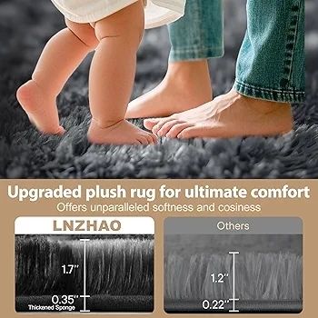 Rugs Living Room 200x300cm Soft Fluffy Area Rugs for Bedroom - Washable Rugs - Antiskid Large Shaggy Carpets Suit for Bedroom Dorm Nursery Kids Room Office Lounge Home Decor