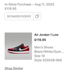 Shoes NEW Air Jordan 1 Retro Low  Black Varsity Red  Summit White