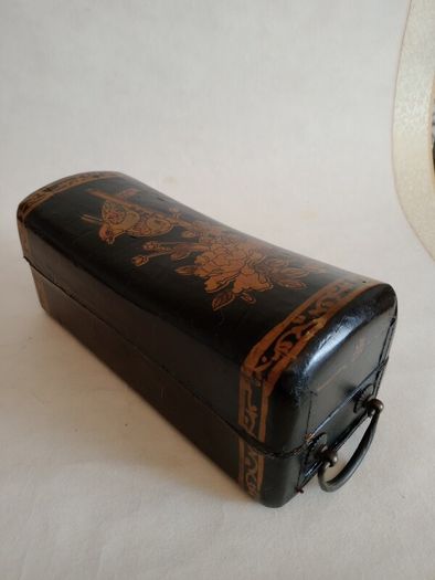 Vintage Chinese Leather Pillow Box