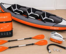 Inflatable Touring Kayak (2-3 Person) 2 Paddles and Electric Pump I Excellent Condition