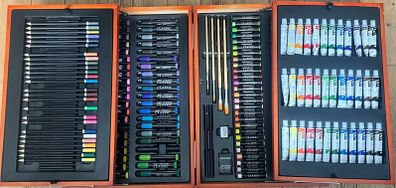 Art Studio Classic - 144 Piece Deluxe Wooden Art Set / Artist Box