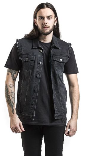 Black Premium Denim Waistcoat in Size 5XL (Brand New & Unopened)