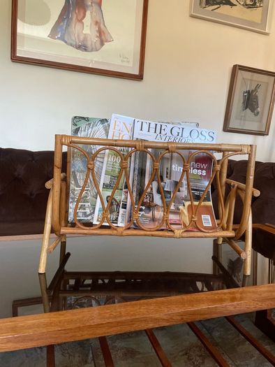 Vintage MCM Bamboo Magazine Rack