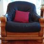 Three Piece Suite reupholstered leather Image 2