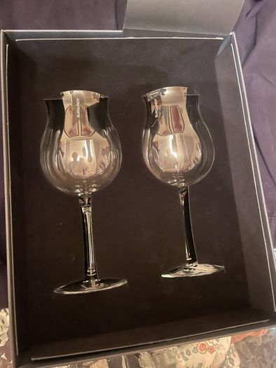 Two Waterford Elegance Collection Burgundy wine glass