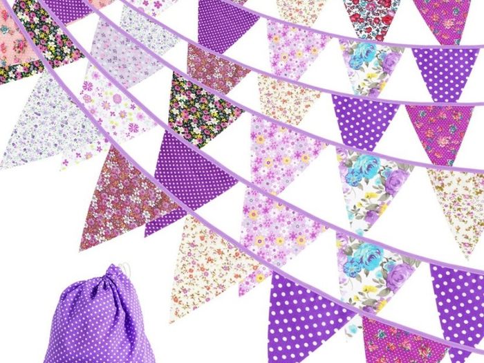 49Ft Fabric Bunting Banner,50pcs Vintage Cotton Triangle Flags,Floral Pennants Triangle Flags for Birthday Wedding Party Home Garden (FREE POSTAGE)