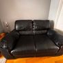 leather 3 piece sofa and foot stool Image 3