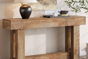 160CM Rustic Console Table,Narrow Sofa Table Behind Couch for Hallway, Living Room &amp; Foyer, Easy Assembly Light Oak Brown Finish