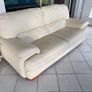 2 seater leather cream Sofa Image 2
