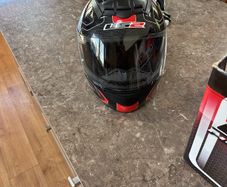 Motor bike helmet and gloves