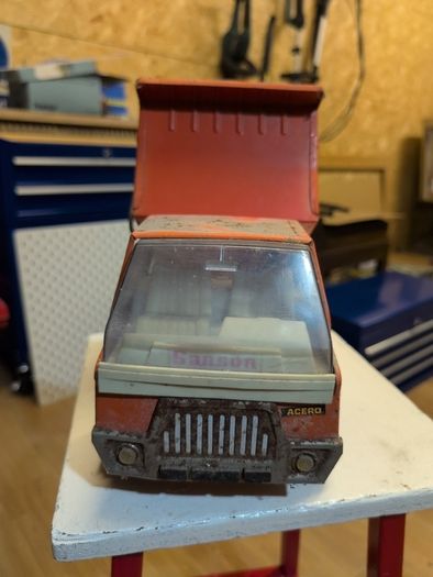 Rare Vintage 1970s Rico Espana Super Sanson Pressed Steel Dump Truck