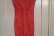 Coral Pink Lace Dress - Sistaglam- Size 10