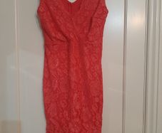 Coral Pink Lace Dress - Sistaglam- Size 10