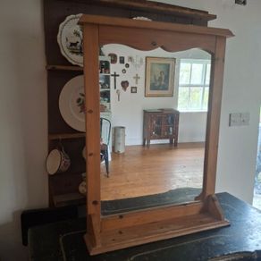 Over Mantle Pine Mirror