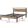 King Size Bed Frame with Wooden Storage Shelf Image 7