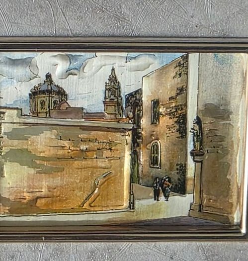 Inside Mdina Malta 925 Silver Artistic Reproduction Picture