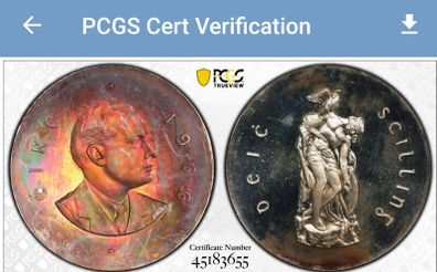 Ireland 1966 Silver Proof Easter Uprising 10 Shillings PCGS PR65CAM Superb Obverse Toning Scarce with Cameo
