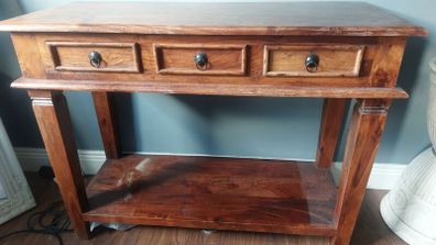 Console Table, Beautiful Oak Solid Drawers