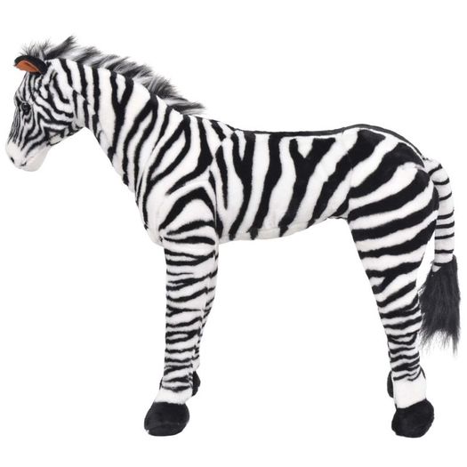 Standing Plush Toy Zebra Black and White XXL