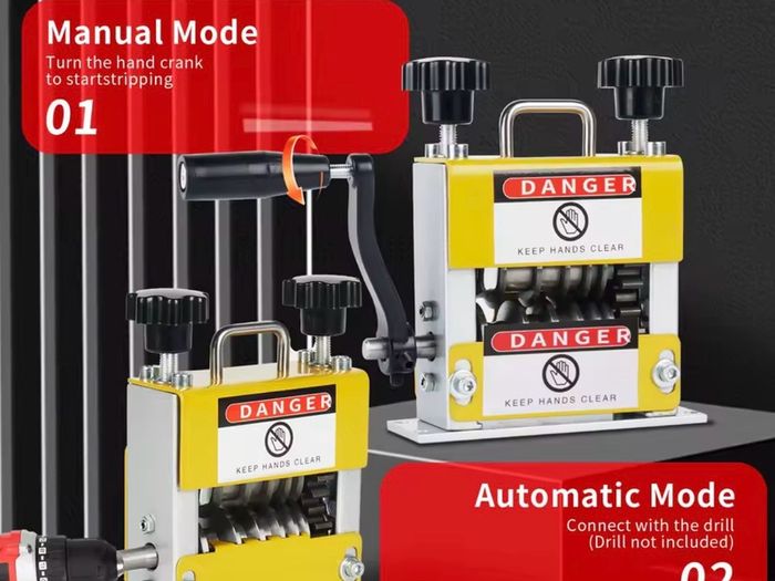 Portable Manual and Electric Drill Driven Dual-purpose Wire Stripping Machine for 3mm to 17mm Scrap Copper Wire Stripping Tool