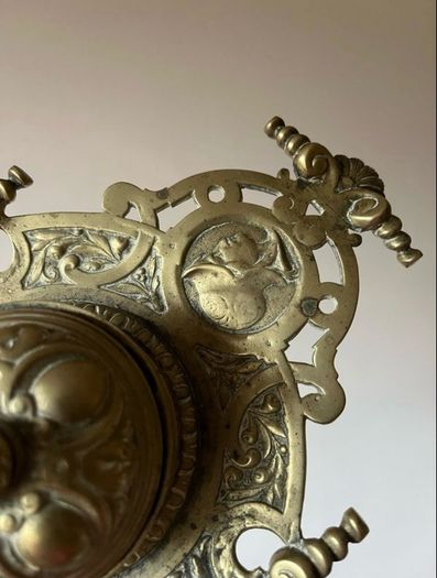Vintage brass inkwell