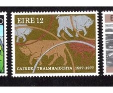 1977 Ireland Golden Jubilees: Electricity Supply Board (ESB); Agricultural Corporation, Greyhound Track Racing in Ireland Commemorative Stamps Mint Never Hinged (MNH)