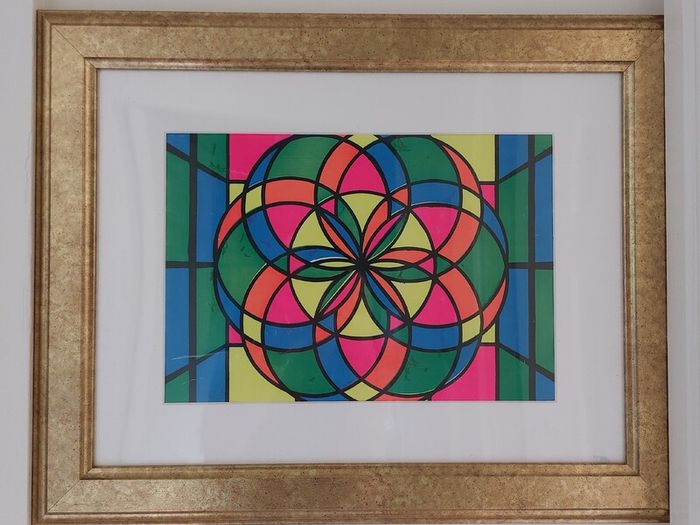 Abstract 1970's Framed Psychedelic Poster Art