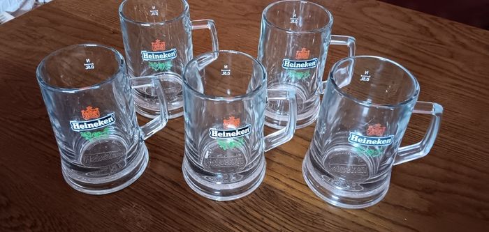 Set of 5 Heineken Tankards