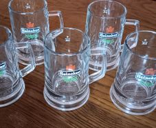 Set of 5 Heineken Tankards