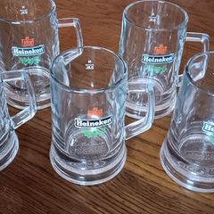 Set of 5 Heineken Tankards