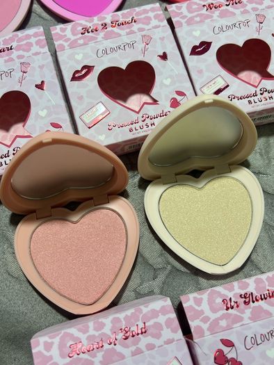 Colour pop heart pressed blushers and highlighters BNIB