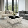 Chesterfield coffee table with glass 63x63x45cm Image 9