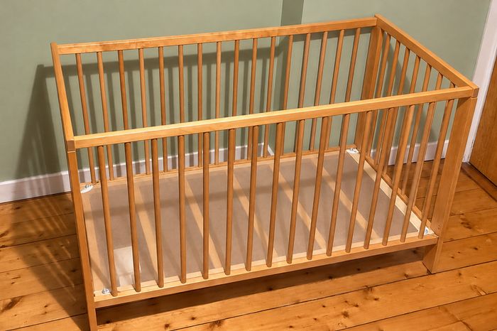 Large Wooden Baby Cot | Natural Wood | Great Condition