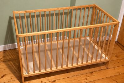 Large Wooden Baby Cot | Natural Wood | Great Condition