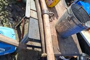 This Antique 19th Century Wooden Single Tree used to connect a Horse or Ox to Farm Equipment. The item features handmade wooden construction with blacksmith-forged iron hook