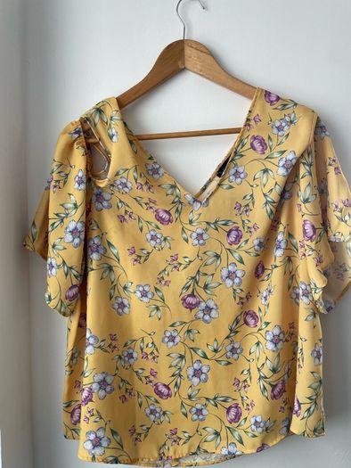 Primark ladies yellow floral top new