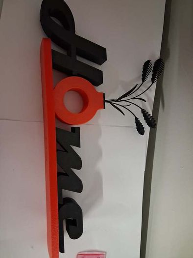 3D Printed "Home" Sign Home Decor with Vase