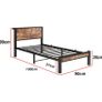 Single Bed Frames with Wooden Storage Headboard Shelf, Heavy Duty Image 2